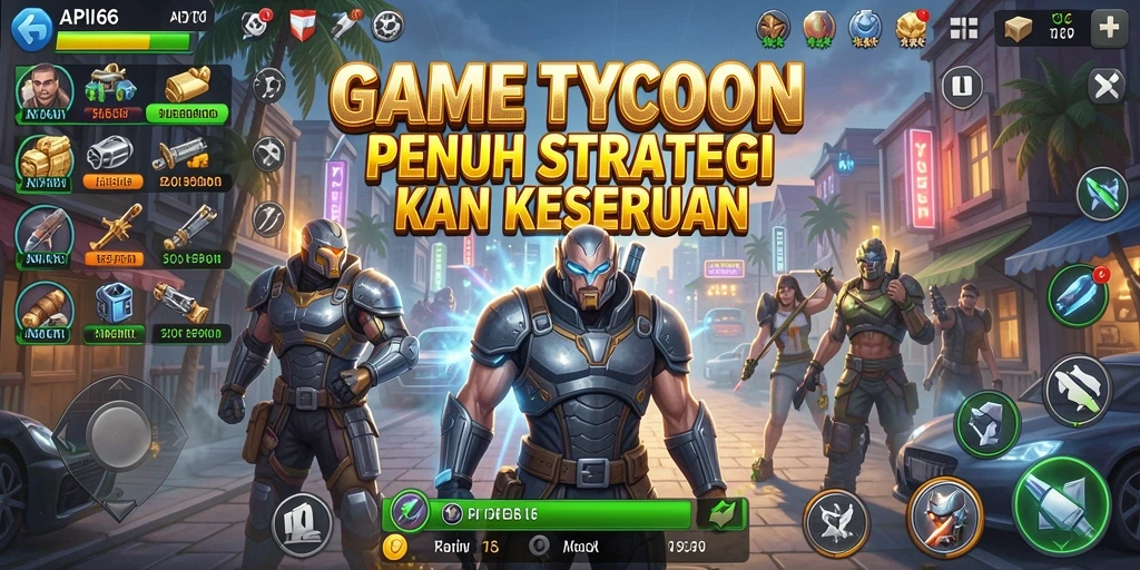 Screenshot gameplay API66 dengan elemen Tycoon yang menarik.