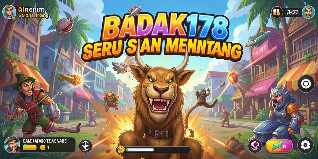 Screenshot menunjukkan aksi mendebarkan dalam gameplay BADAK178.