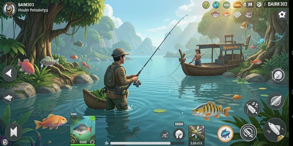 Tangkapan ikan yang mengesankan dalam gameplay BAIM303.
