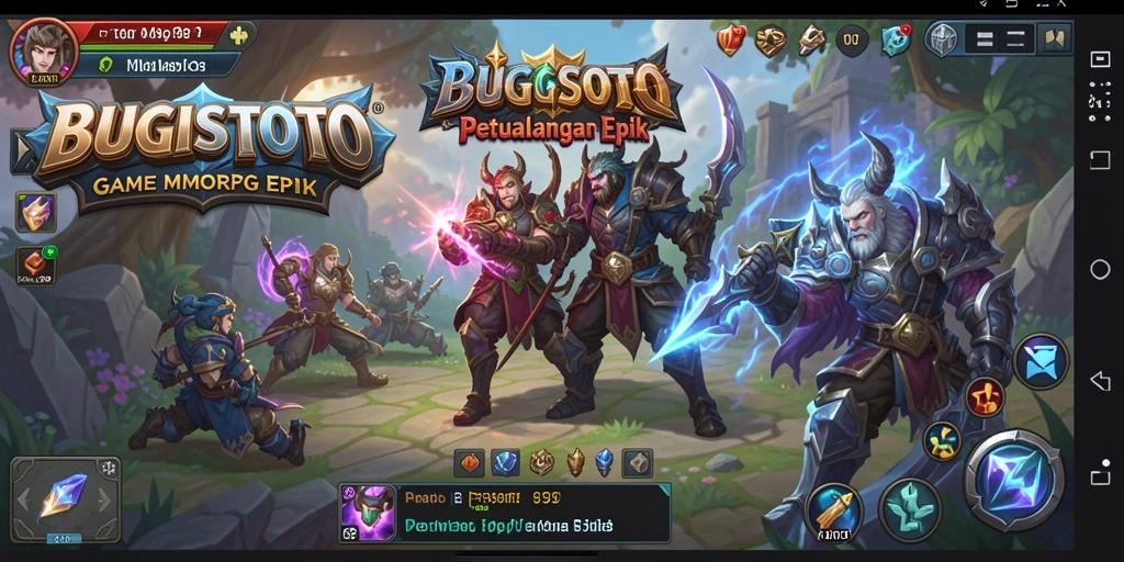 Tampilan gameplay mendebarkan dari BUGISTOTO yang penuh aksi MMORPG.