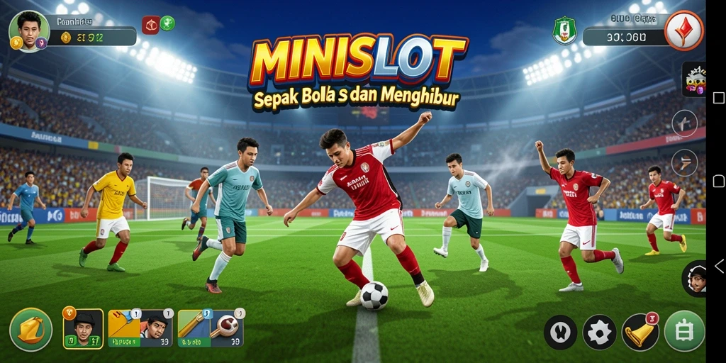 Tampilan gameplay seru dalam MINISLOT yang penuh aksi sepak bola.
