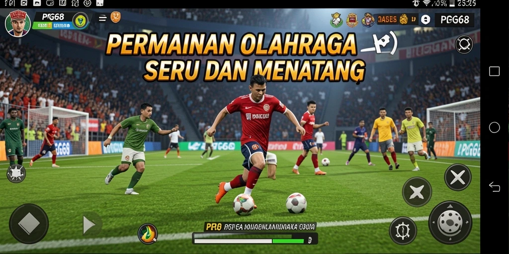 Screenshot utama PGG68 menampilkan gameplay olahraga yang intens dan seru.