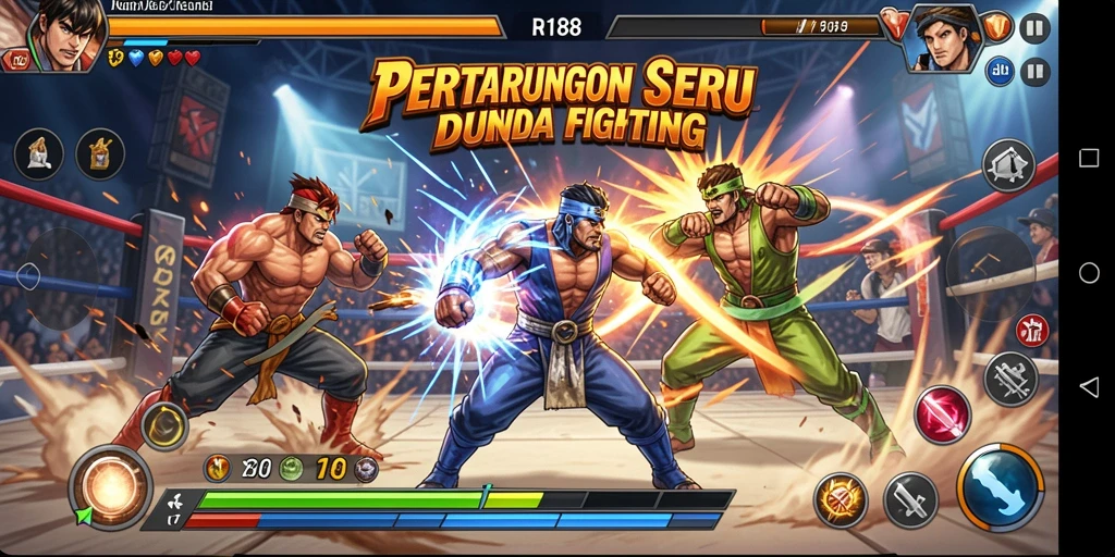 Screenshot gameplay RI188 yang menunjukkan aksi pertarungan seru.