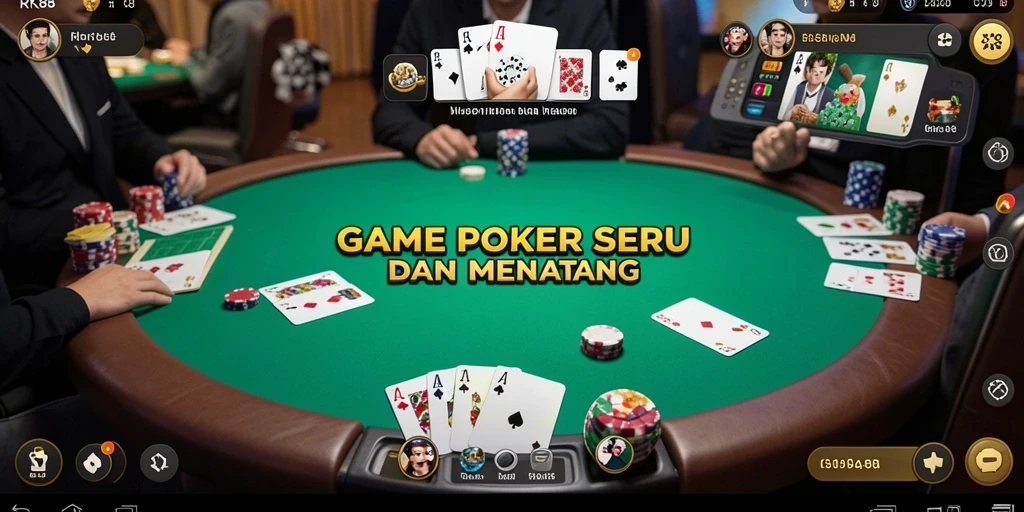 Tampilan gameplay seru saat bermain Poker di RK88.