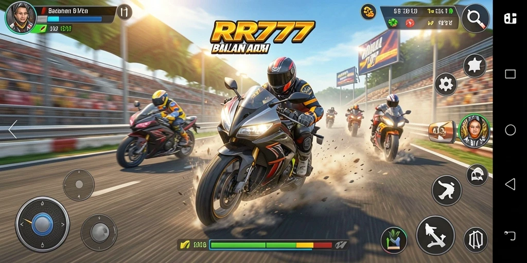 Tampilan seru balapan motor di RR777 menampilkan aksi yang mendebarkan.