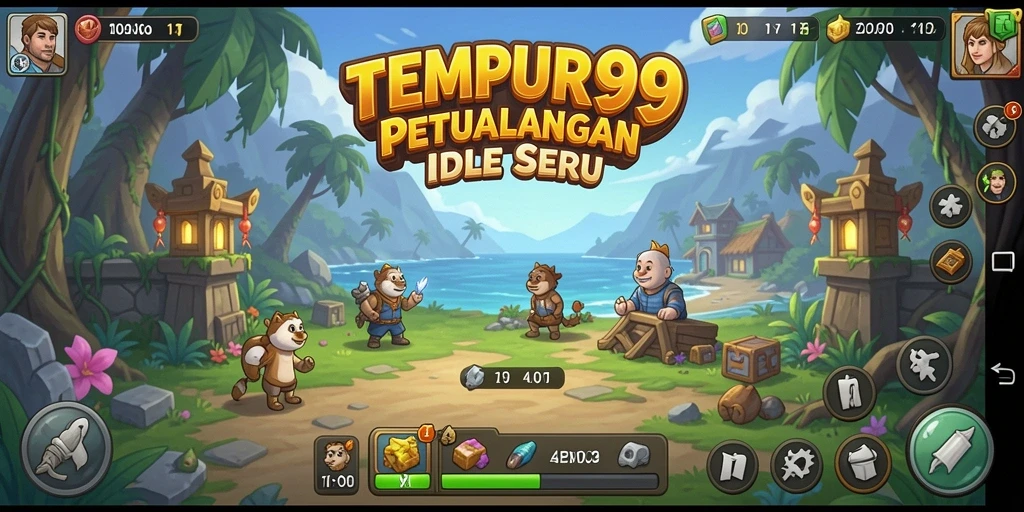Screenshot gameplay <strong>TEMPUR99</strong> menampilkan serunya aksi dalam mode Idle.